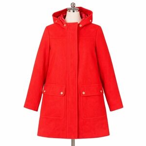 J Crew wool coat‎ 2 hooded winter classic quiet luxury chic indie coldweather
